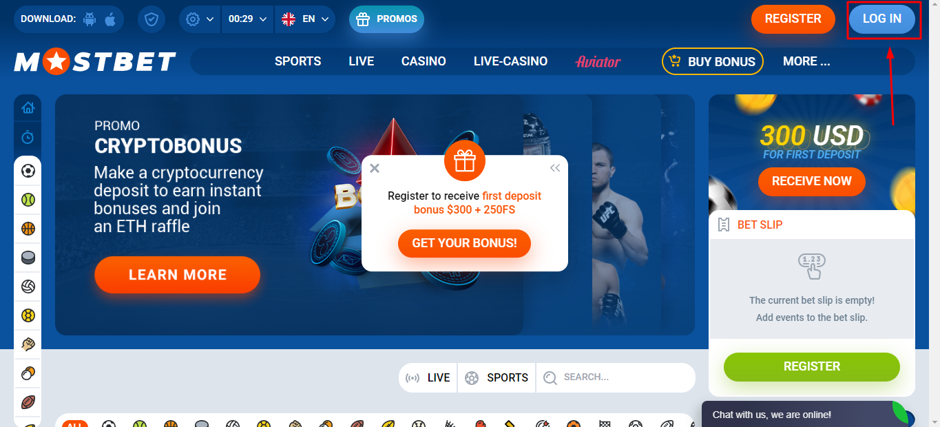 Mostbet кіру