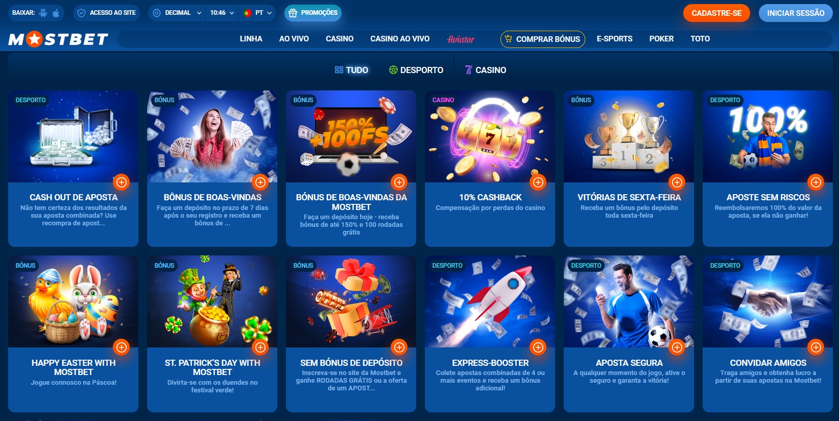 Iniciar sessão Mostbet