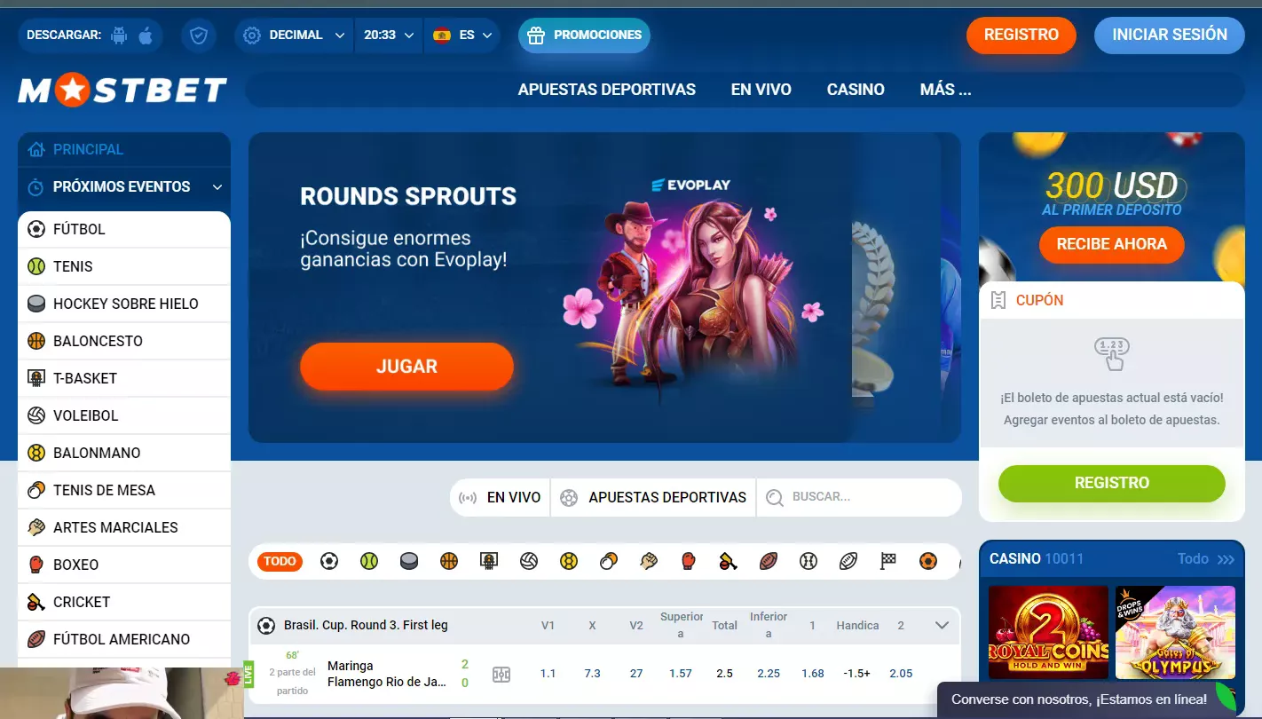Registo Mostbet